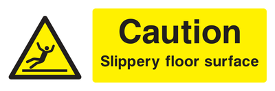 Caution Slippery Floor Surface Sign Landscape - Safe Signs