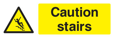 Caution Stairs Sign Landscape - Safe Signs