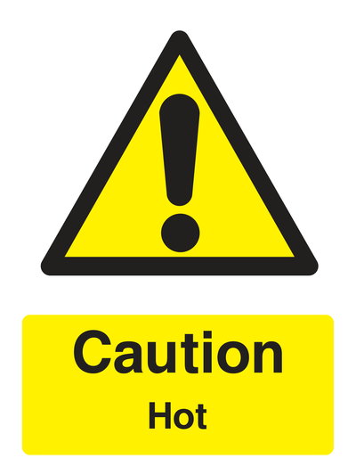 Caution Hot Sign Portrait - Safe Signs