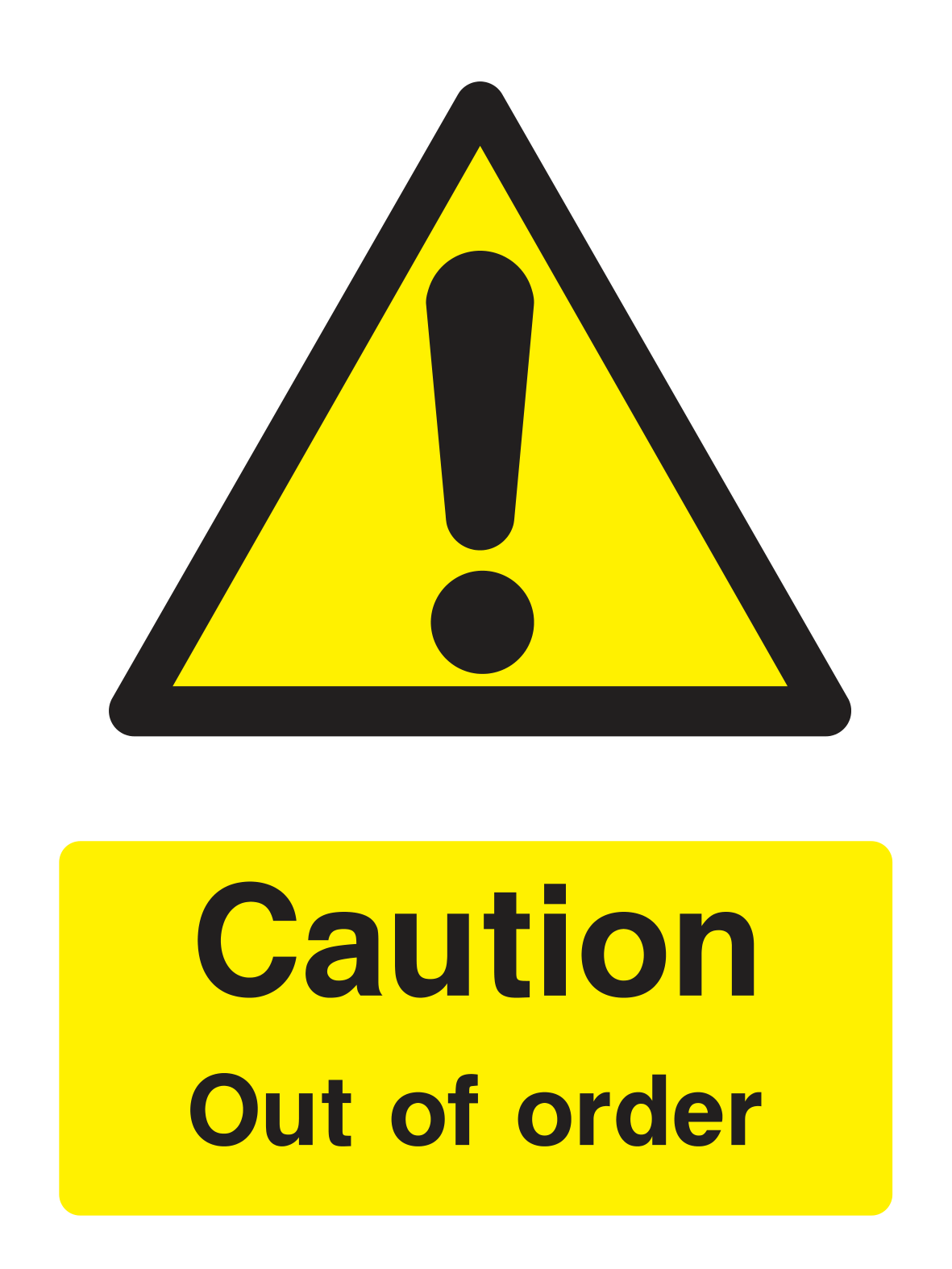 Caution Out Of Order Sign Portrait - Safe Signs