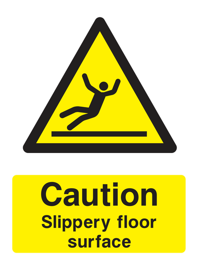 Caution Slippery Floor Surface Sign Portrait - Safe Signs