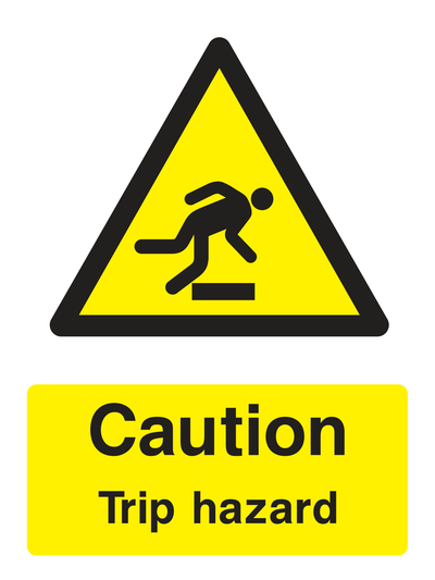 Caution Trip Hazard Sign Portrait - Safe Signs