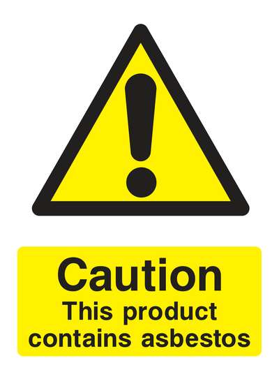 Caution This Product Contains Asbestos Sign Portrait - Safe Signs