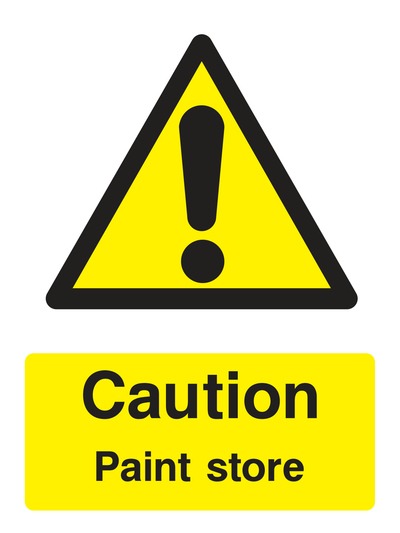 Caution Paint Store Sign Portrait - Safe Signs