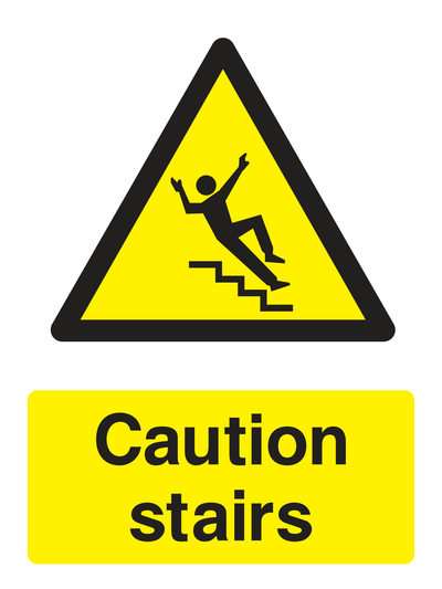 Caution Stairs Sign Portrait - Safe Signs