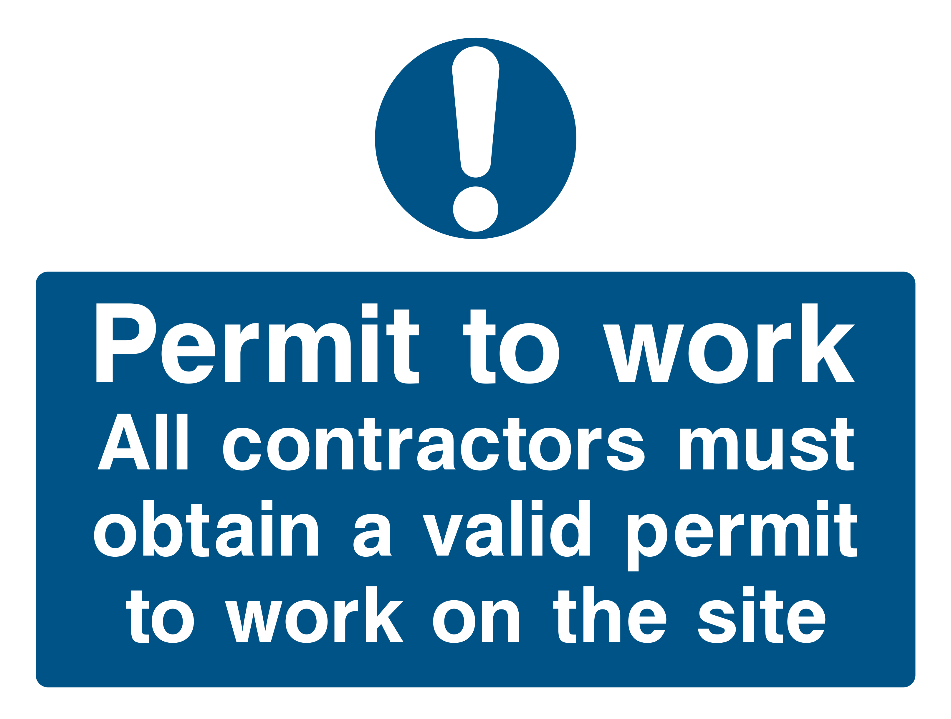 Permit to Work Sign by Safe Signs