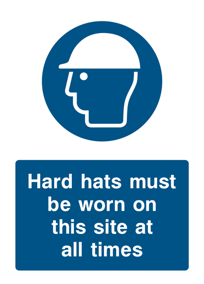 Hard Hats Must Be Warn Sign - Safe Signs