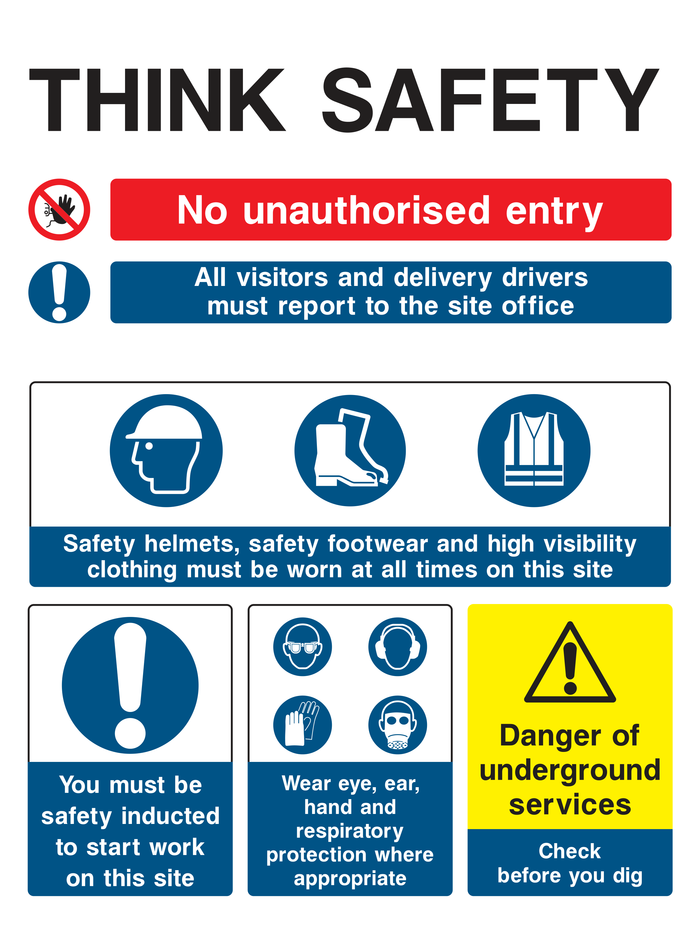 Think Safety Sign by Safe Signs