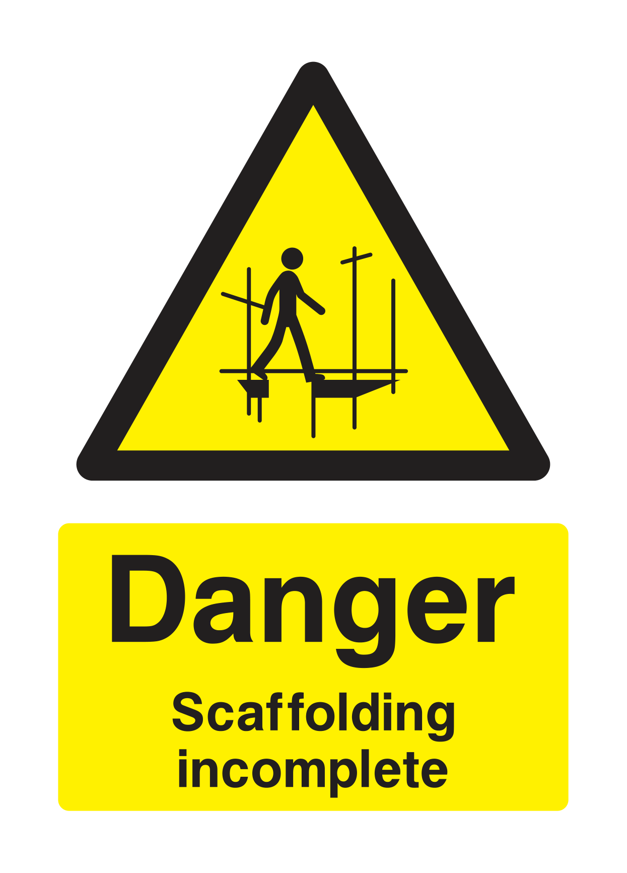 Scaffold Sign Danger Scaffolding Sign by Safe Signs