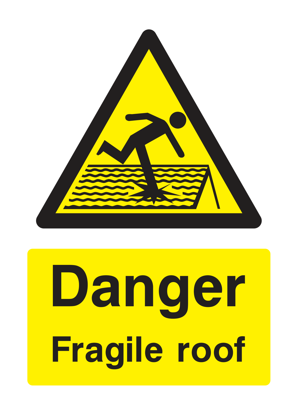 Danger Fragile Roof Sign - Safe Signs