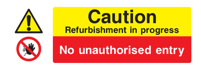 Caution Refurb in Progress Sign - Safe Signs