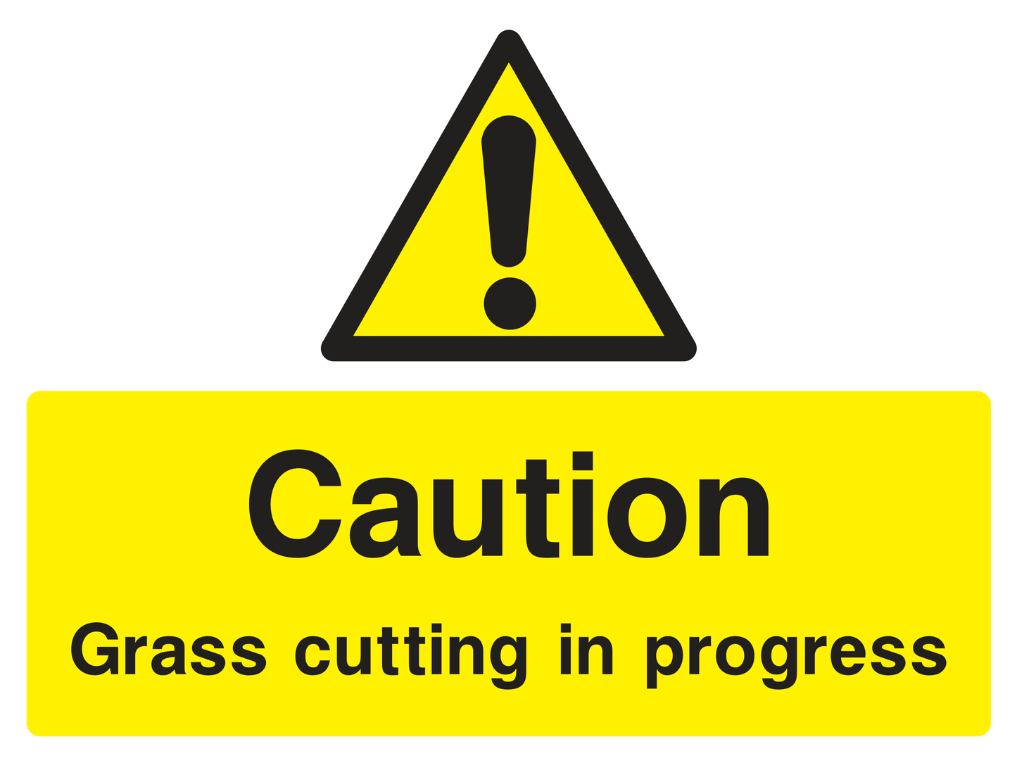 Caution Grass Cutting Sign - Safe Signs