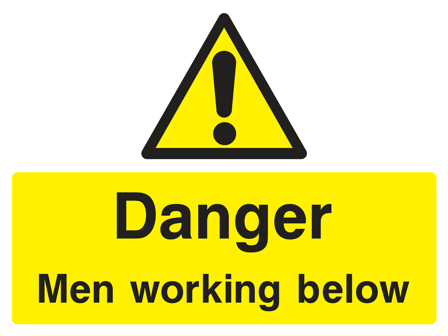 Danger Men Working Below Sign - Safe Signs