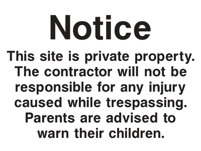 Notice Private Property Sign - Safe Signs