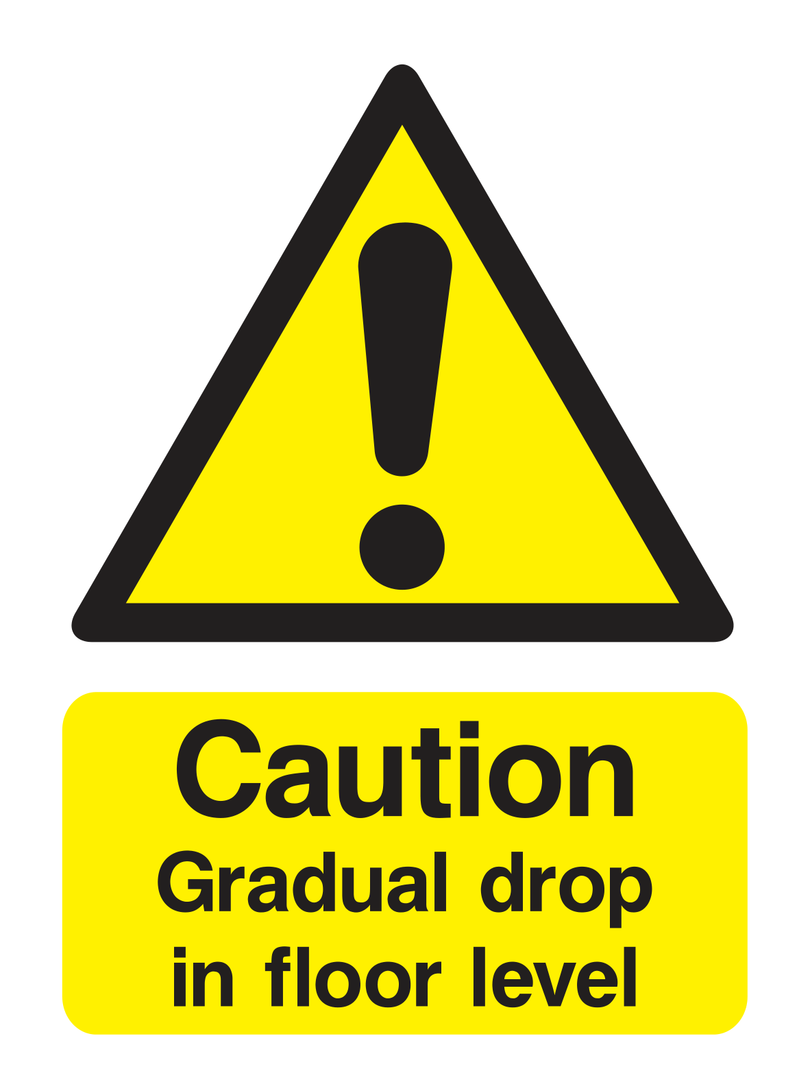 Caution Gradual Drop in Floor Level Sign by Safe Signs
