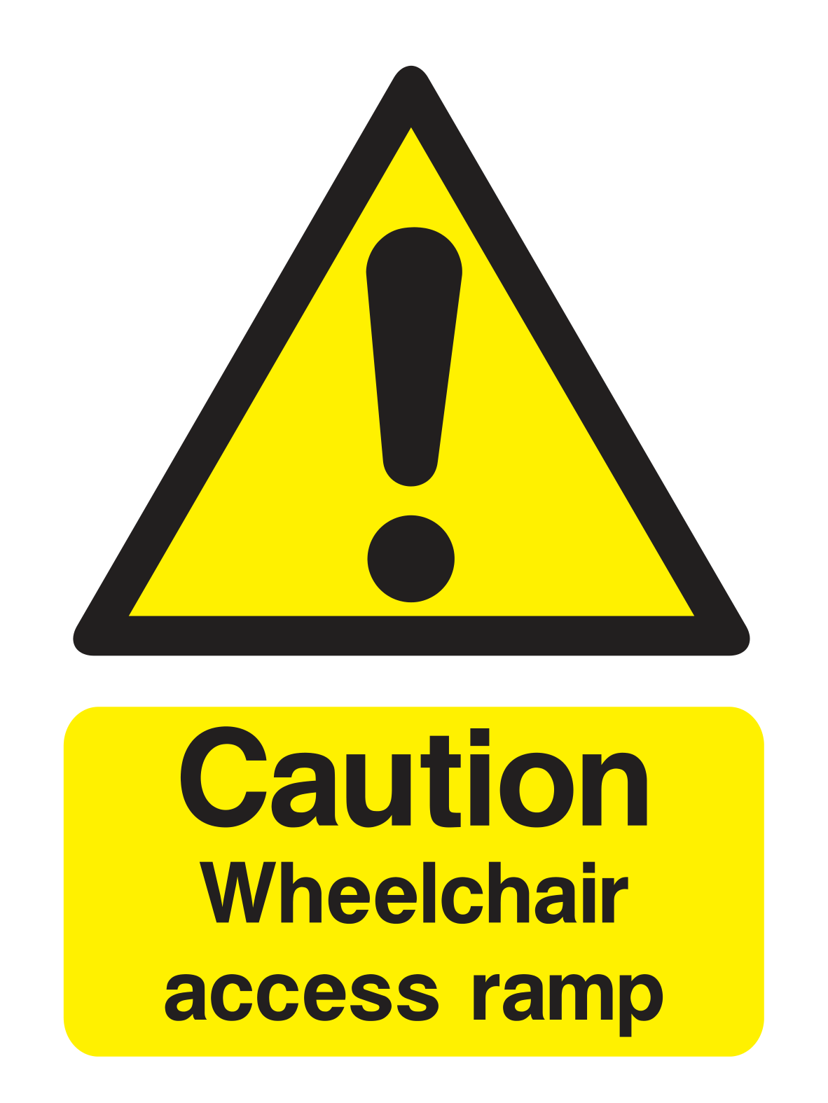 Caution Wheelchair Access Ramp Sign - Safe Signs