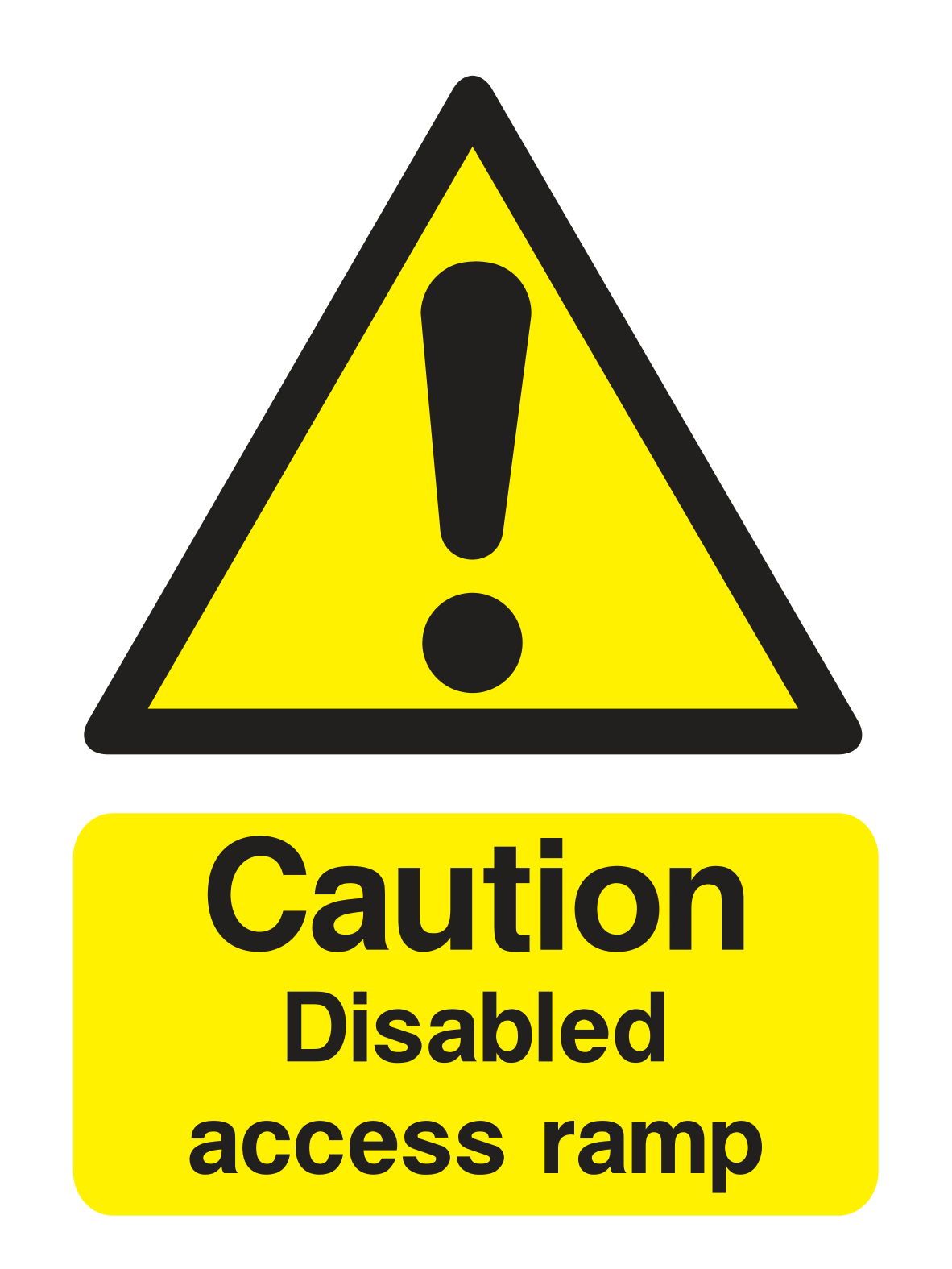 Caution Disabled Access Ramp Sign - Safe Signs