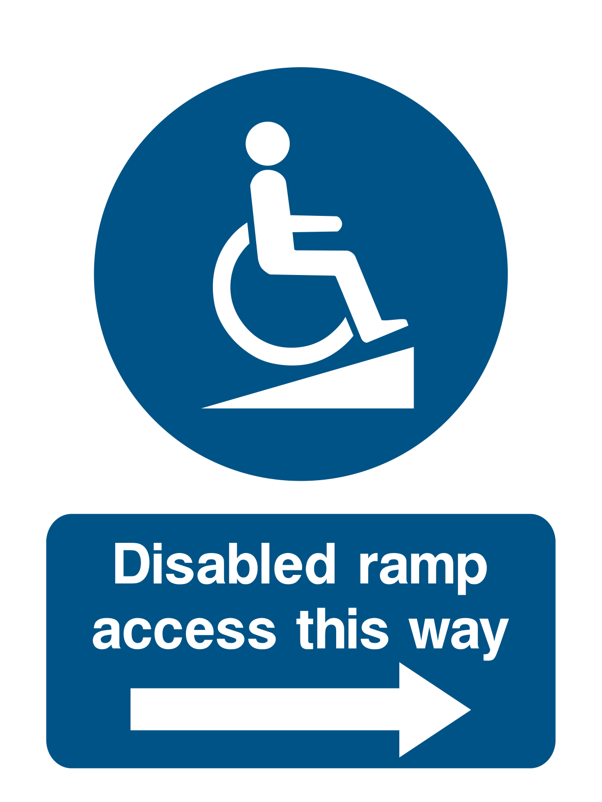 Disabled Ramp Access This Way (Right) Sign - Safe Signs