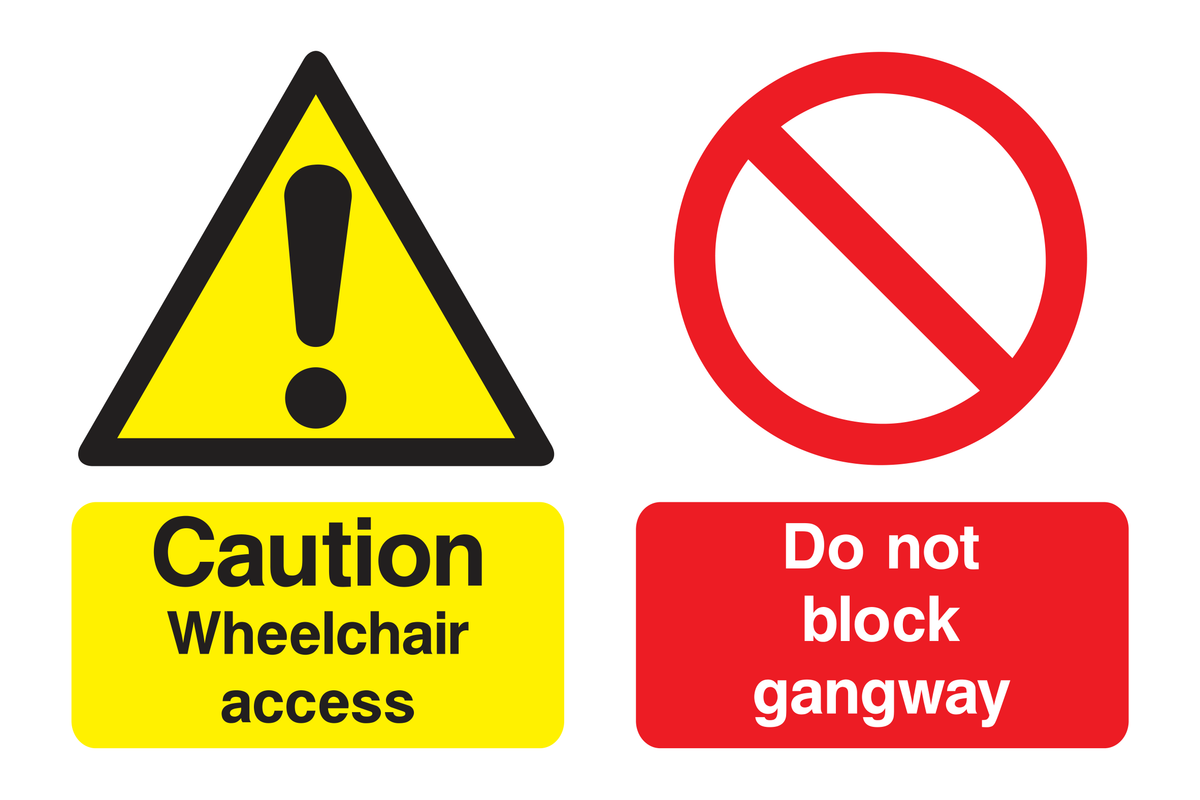 Sign Blocking Ramp Caution Wheelchair Access Ramp Do Not Block – Safe Signs