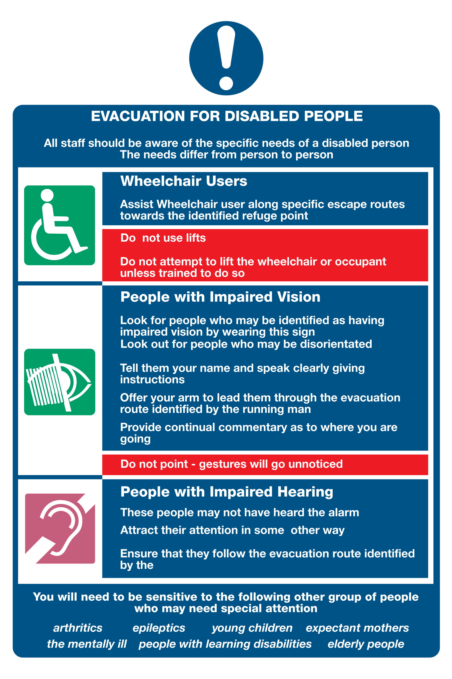 Evacuation For Disabled People Sign - Safe Signs