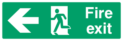 Fire exit (Left Door) Left Arrow Sign - Safe Signs