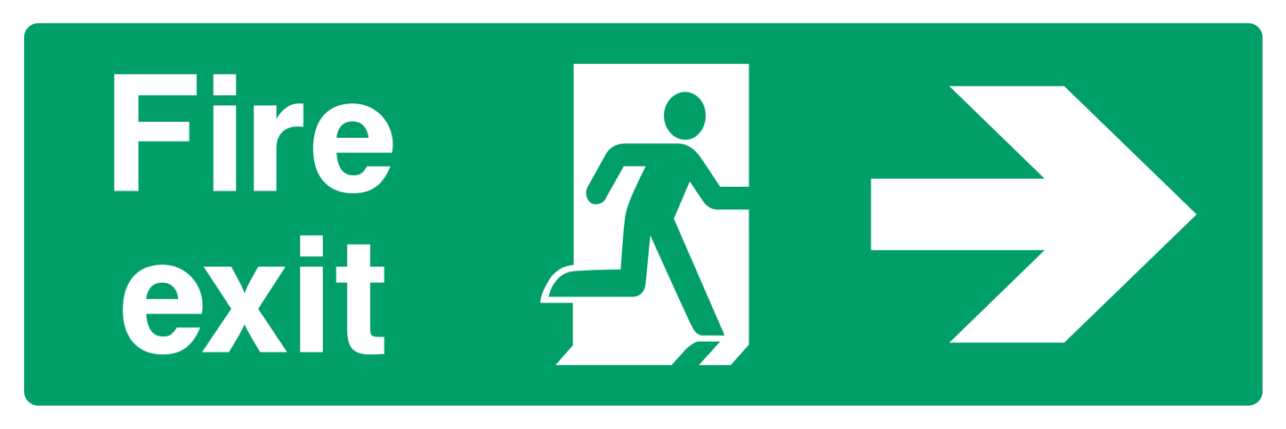 Fire exit (Right Door) Right Arrow Sign - Safe Signs