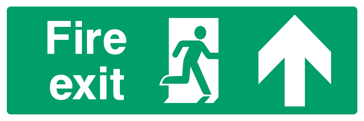 Fire exit (Right Door) Up Arrow Sign - Safe Signs