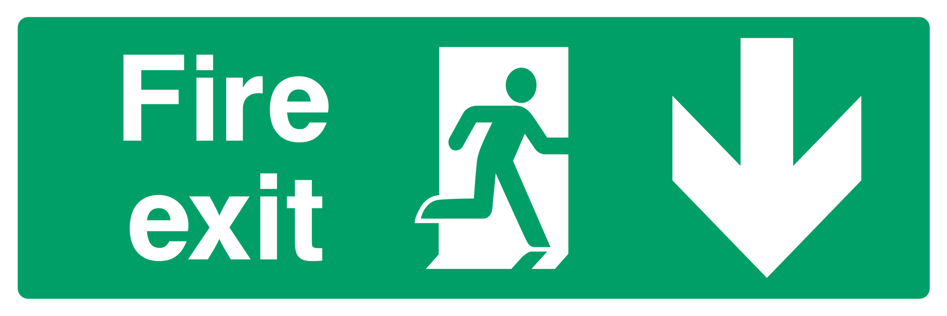 Fire exit (Right Door) Down Arrow Sign - Safe Signs