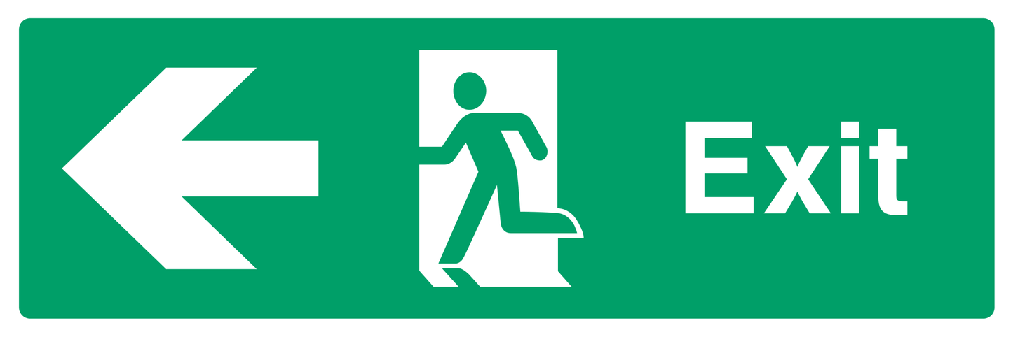 Exit (Left Door) Left Arrow Sign - Safe Signs