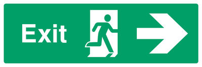 Exit (Right Door) Right Arrow Sign - Safe Signs