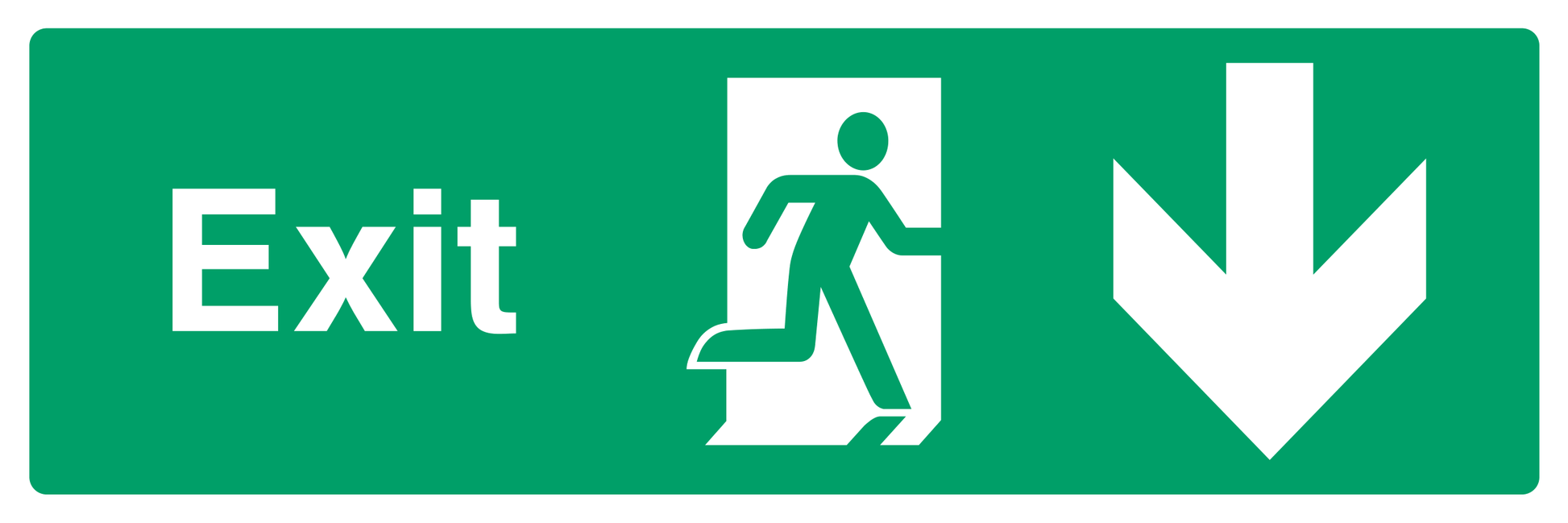 Exit (Right Door) Down Arrow Sign - Safe Signs