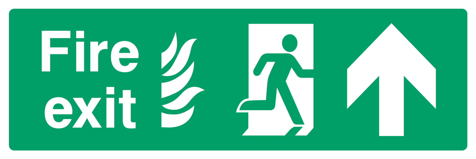 Fire exit (Right Door) Up Arrow Sign - Safe Signs