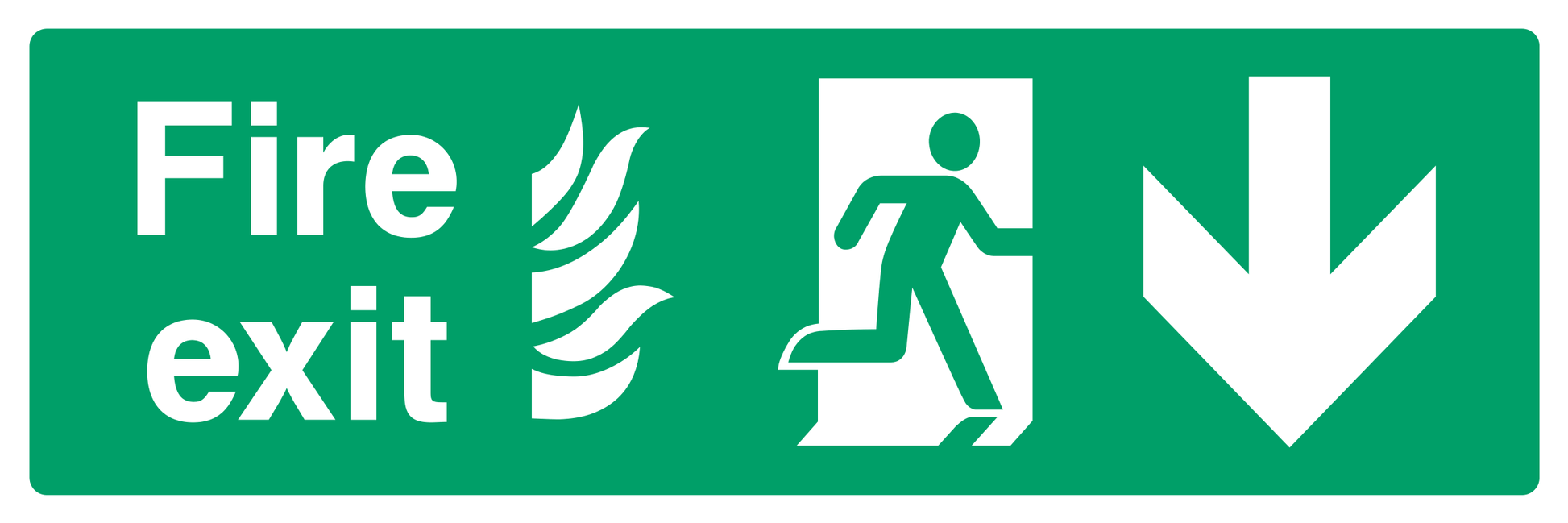 Fire exit (Right Door) Down Arrow Sign - Safe Signs