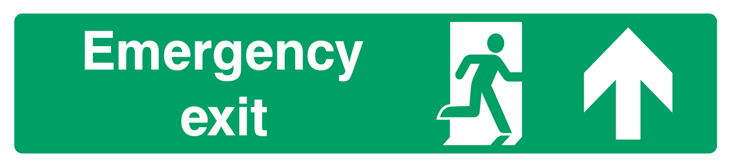 Emergency Exit (Right Door) Up Arrow Sign - Safe Signs