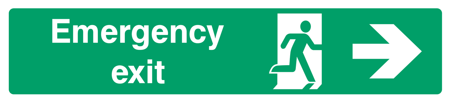 Emergency Exit (Right Door) Right Arrow Sign - Safe Signs