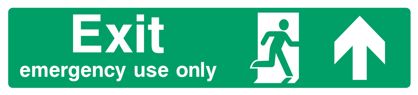 Exit emergency use only (Right Door) Up Arrow Sign - Safe Signs