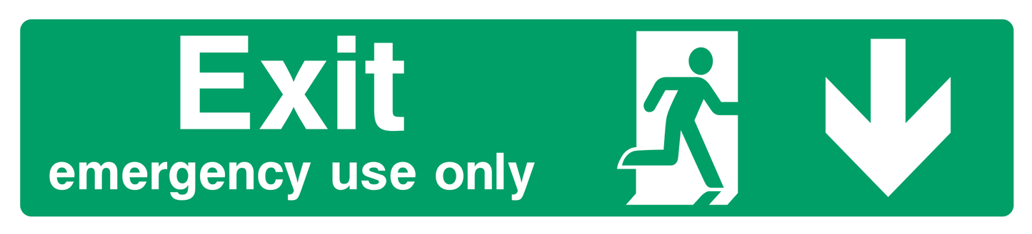 Exit emergency use only (Right Door) Down Arrow Sign - Safe Signs