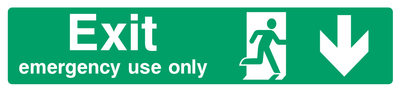 Exit emergency use only (Right Door) Down Arrow Sign - Safe Signs