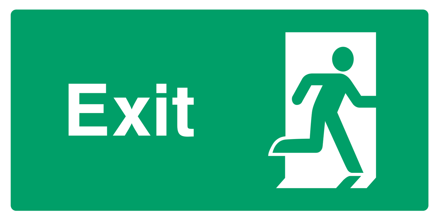 Exit (Door Right) Sign by Safe Signs