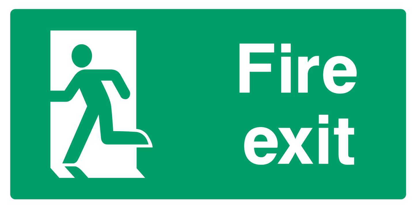 Fire Exit (Door Left) Sign - Safe Signs