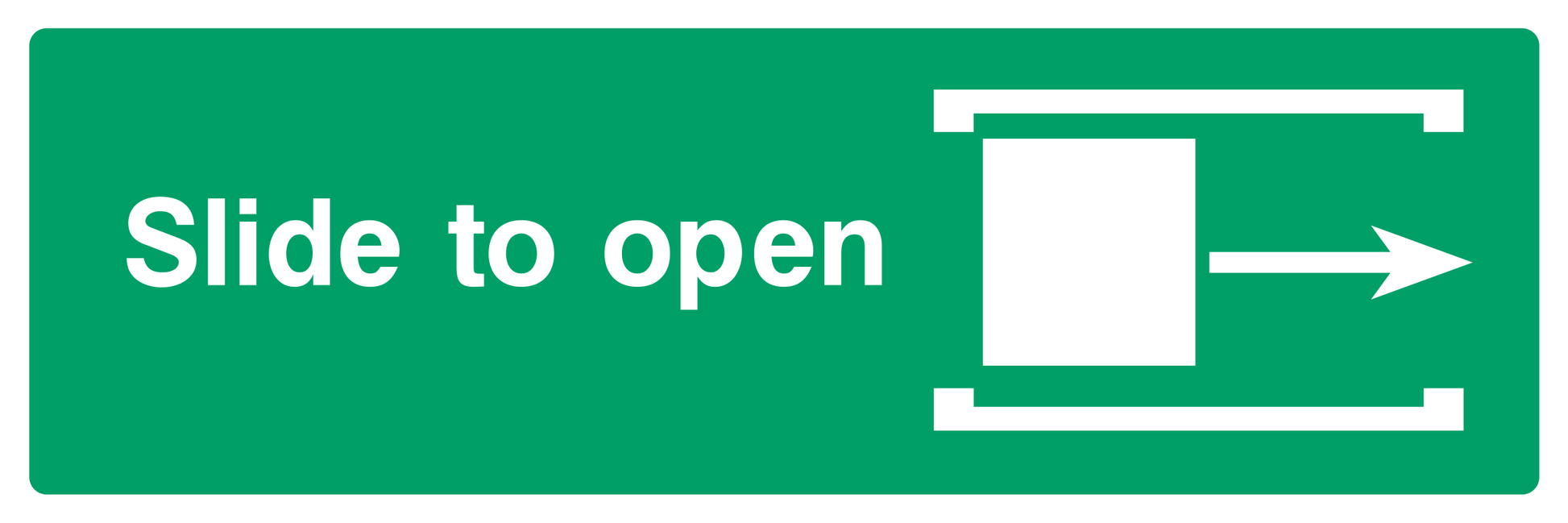 Slide to open (Right Arrow) Sign - Safe Signs