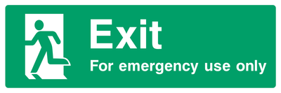 Exit. For emergency use only (Left Door) Sign - Safe Signs