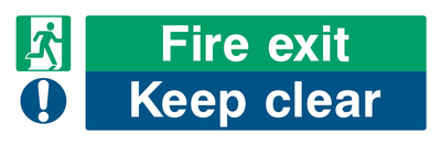 Fire exit / Keep clear Sign - Safe Signs