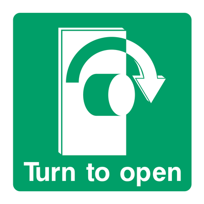 Turn to open (Right Turn) Sign - Safe Signs