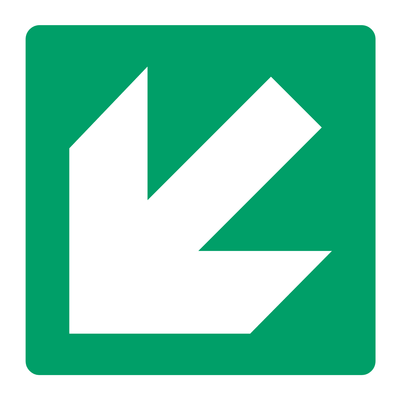 Left Down Diagonal Arrow Sign - Safe Signs