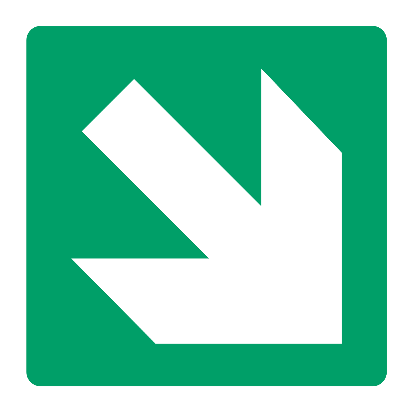 Right Down Diagonal Arrow Sign - Safe Signs