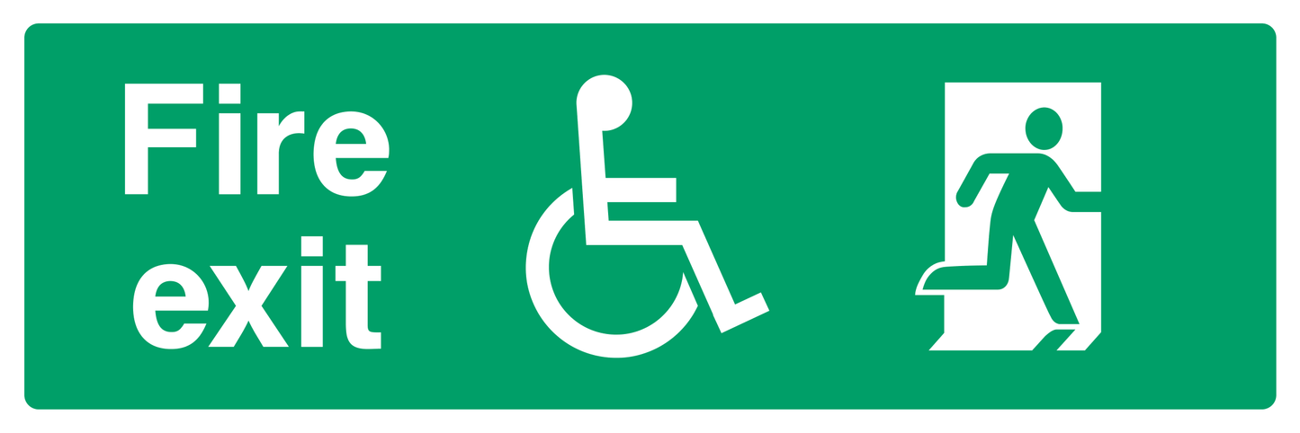 Fire exit (Disabled / Right Door) Sign - Safe Signs