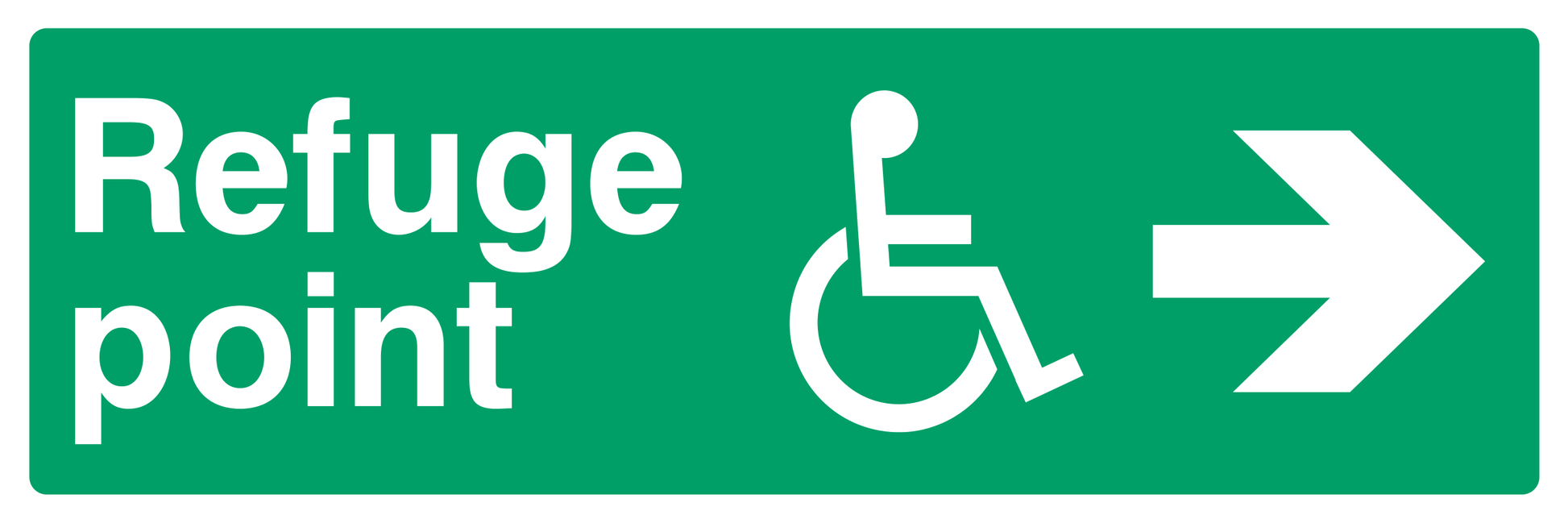 Refuge point (Disabled) Right Arrow Sign - Safe Signs