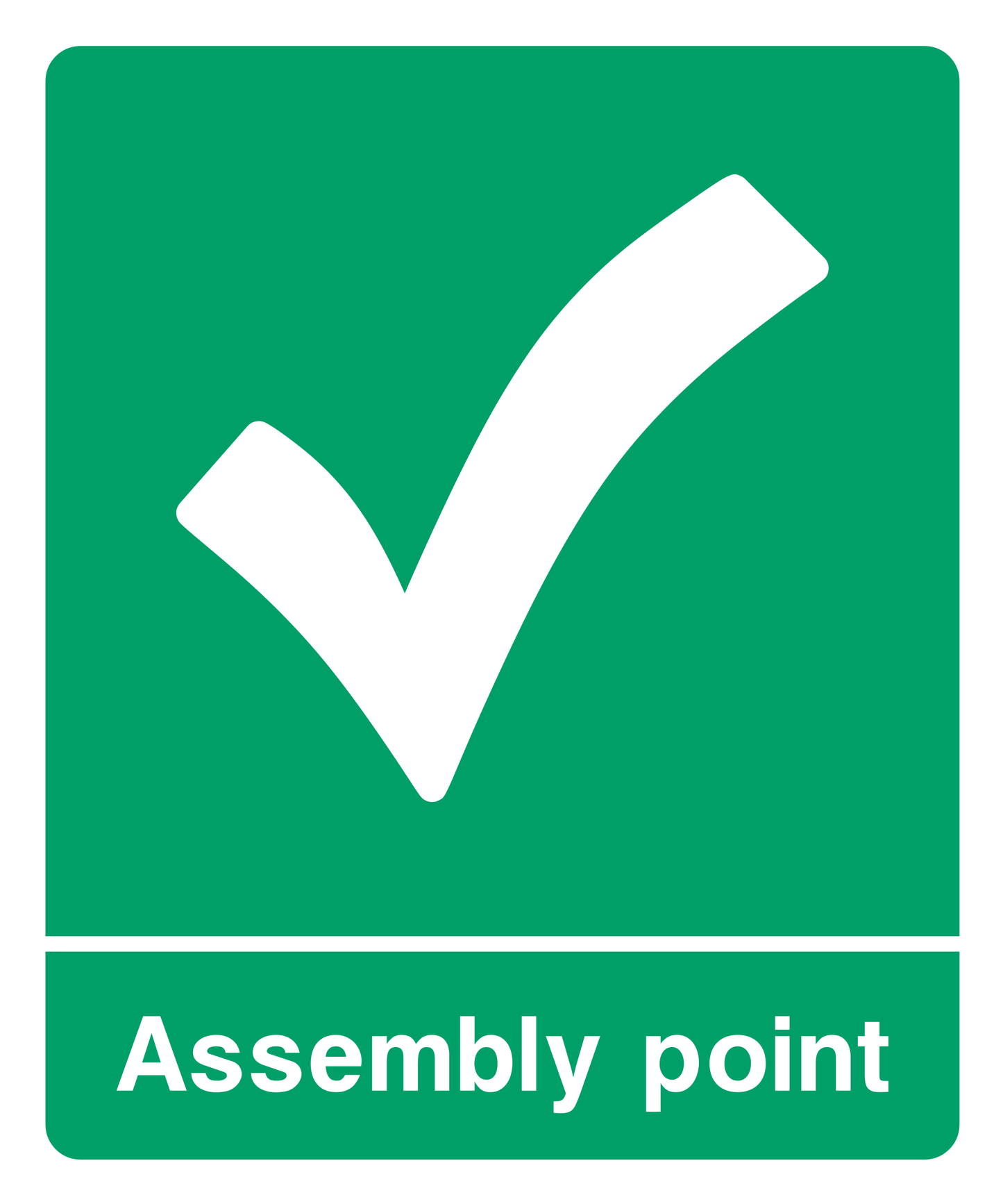 Assembly point (tick) Sign - Safe Signs