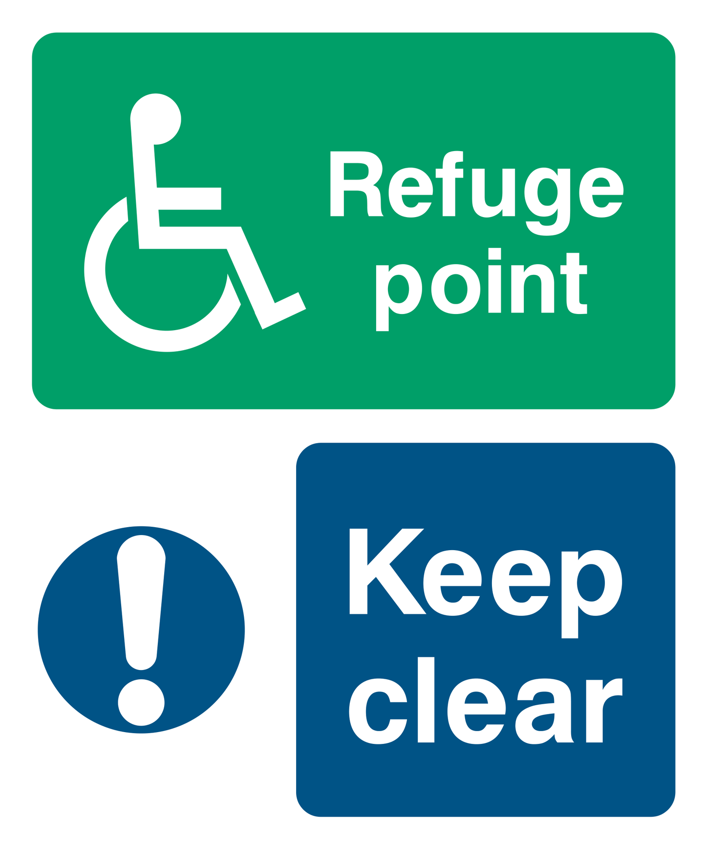 Refuge point (Disabled) Keep clear Sign - Safe Signs